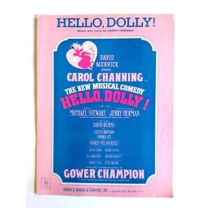 Sheet Music Song Hello Dolly Carol Channing Jerry Herman David Merrick 1968